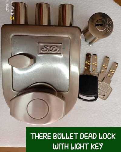 Easy To Use Bullet 3dead Lock With Light Key With Triple Activity And Solid Metal