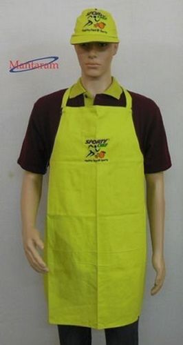 Red Green Non Disposable Impeccable Finish Printed Cotton Unisex Apron For Kitchen