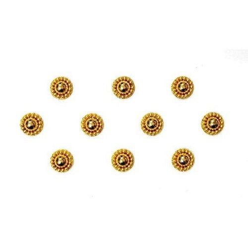 Designer Indian Golden Round Velvet Crystal Stone Ladies Party Wear Adhesive Bindi