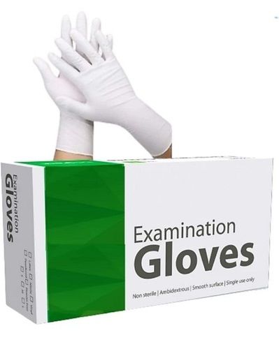 Bluwhite Light Weight Smooth Surface Non Sterile Medical Grade Latex Examination Gloves