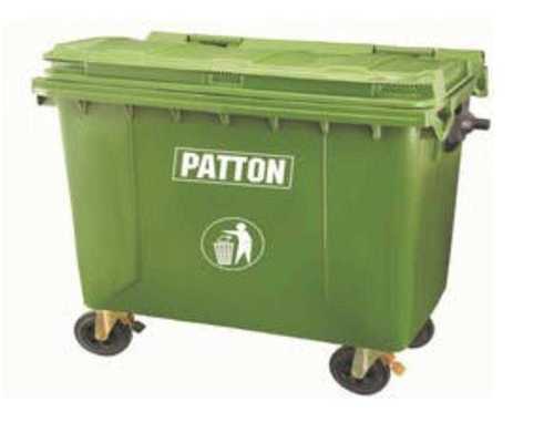 Lightweight And Leak Proof Patton Dustbin With Solid Rubberized Four Wheels - Plastic, Green | Ideal For Home, Office, Malls & Easy Foot Pedal Operation