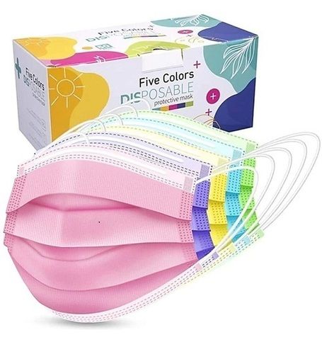Multi Color Disposable Surgical 3 Ply Face Mask For Unisex