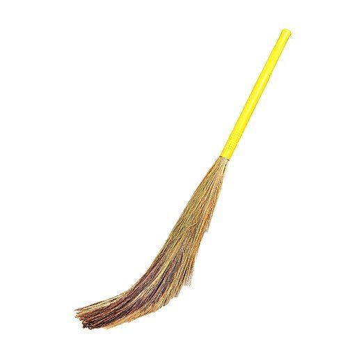 Shillong Pure Grass Broom With 400gm Weight And Size 46 Inch, Yellow Color