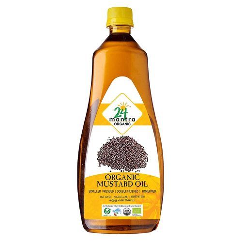 100% Pure And Natural 24 Mantra Organic Unrefined Mustard Oil 1 Ltr Purity: 70%