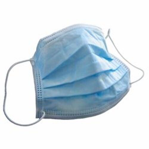 Disposable, Non Woven Fabric, Blue Color, 3 Ply Face Mask With Earloop