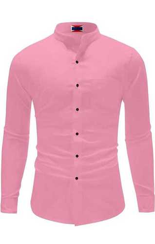 Mens 100% Premium Cotton, Full Sleeves, Plain, Casual Wear, Pink Shirts Age Group: 12-20