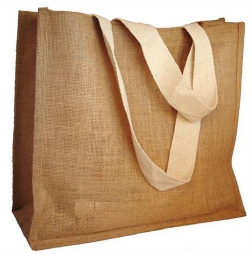 Plain And Brown Very Spacious, Designer Jute Canvas Bags For Daily Wear