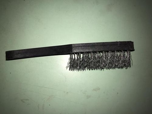 Portable, Wooden And Steel Wire Brush With Ergonomic Long Curved Handle