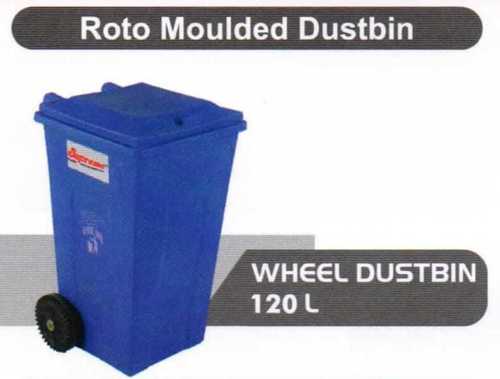 All Roto Moulded Wheel Plastic Dustbin 120 Litters For Kitchen And Hospitals