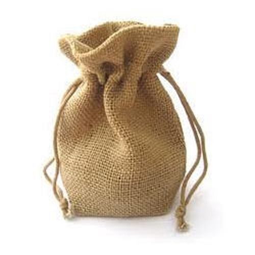 Brown Very Spacious, Designer Jute Pouch Bags Bags With High Weight Bearing Capacity