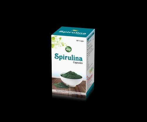 100% Natural High Protein And Dietary Anti-Inflammatory Antioxidant Spirulina Capsule Direction: As Per Printed Or Expert Advice