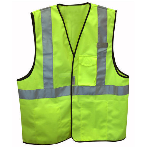 Construction Use Sleeveless Free Size Safety Vest In Gray And Yellow Colour Age Group: Adults