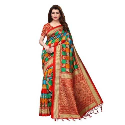 Multi Color Impeccable Finish Multicolor Soft Banarasi Silk Sarees For Festival Wear, Party Wear 