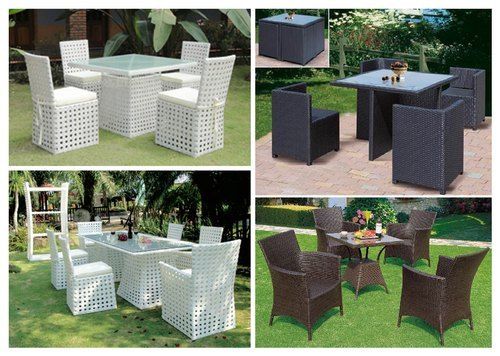 Mild Steel 4 and 6 Piece Outdoor Table Chair Set for Hotel and Resort