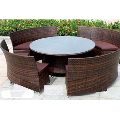 All Rattan Outdoor Garden Round Shape Table And 4 Chair Set For Home