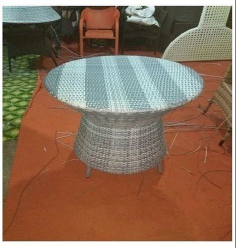 Round Shape Outdoor Use Cane Table, 30 Inch Top And 30 Inch Height