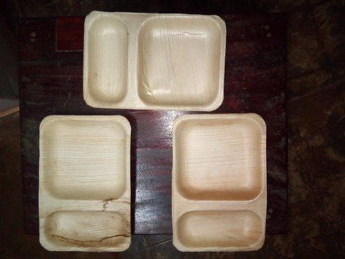 Disposable 8 Inch Areca Leaf 2 Compartment Breakfast Food Serving Plates