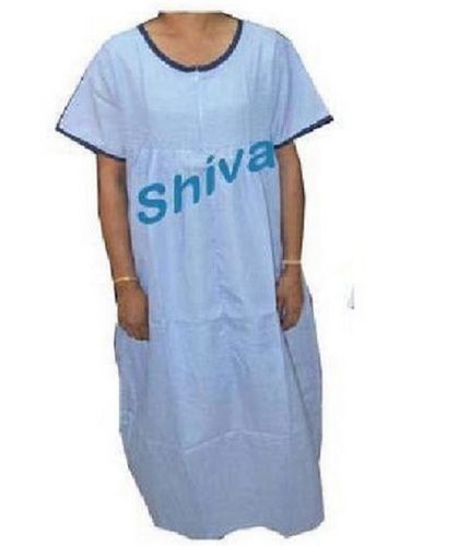 Eco Friendly And Comfortable Poly Cotton and Cotton Half Sleeve Patient Dress For Ladies