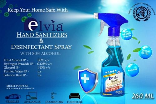 Blue Elvia Hand Sanitizer And Disinfectant Spray For Hands And Surface