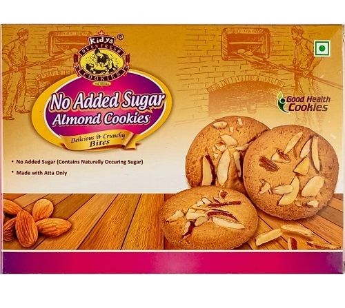 Health And Nutritious Kidys Oven Fresh Sugarless Almond Cookies 300Gm (Pack Of 2) Fat Content (%): 10 Grams (G)