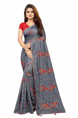 Multi Colour Ladies Cotton Silk Multi-Color Zari Work Digital Printed Party Wear Saree