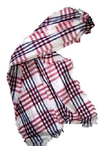 Ladies Multi Colored Lightweighted Pure Viscose Checked Casual Scarves