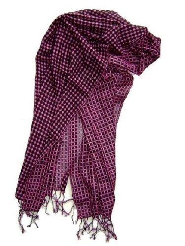 Ladies Purple And Black Printed Pure Viscose Lightweighted Winter Scarves