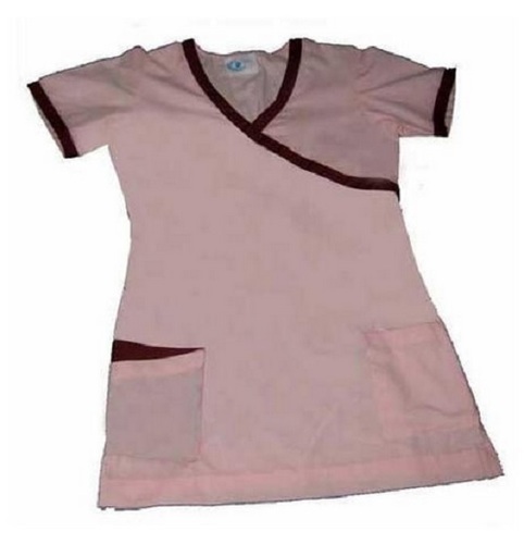 पुरुषों के लिए नीली त्वचा के अनुकूल और आरामदायक कॉटन प्लेन V नेक हाफ स्लीव हॉस्पिटल नर्स यूनिफ़ॉर्म