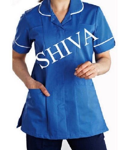 Skin Friendly Poly Cotton And Cotton Blue Half Sleeve Hospital Nurse Uniform For Ladies Gender: Female