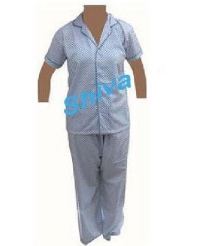 Skin Friendly Poly Cotton and Cotton Half Sleeve Patient Dress For Ladies