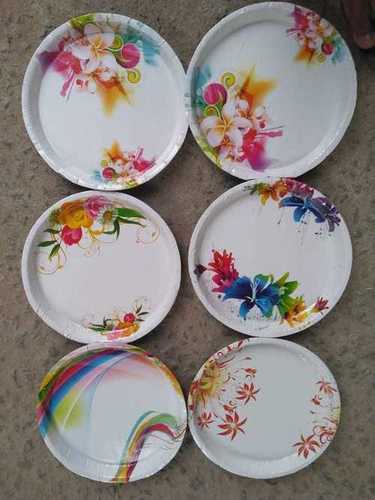 Eco-Friendly White Color Floral Printed Ecofriendly Disposable Paper Plates For Birthday And Party