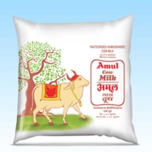 100% Pure And Fresh Amul Homogenized Cow Milk Pack Size 500 Ml