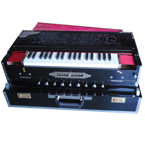 Coupler Harmonium - Sagwan & Teak Wood, 37-42 Keys | 3.75 Octaves, 9 Stop Knobs, Manual Power Source