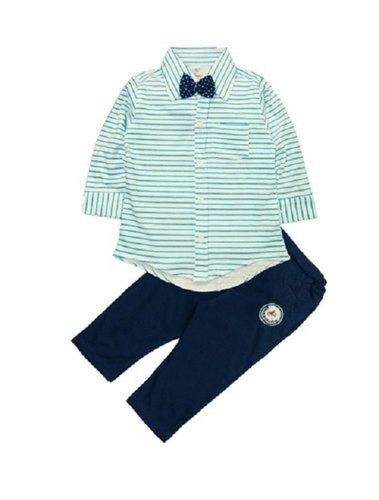 Baby Boys 95% Cotton And 5% Spandex Combination Stylish Shirt With Pant Collar Style: Classic