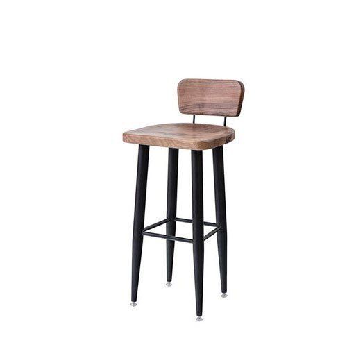 Brown Color Low Back Metal Chair With 24 Inch Seating Height For Bar