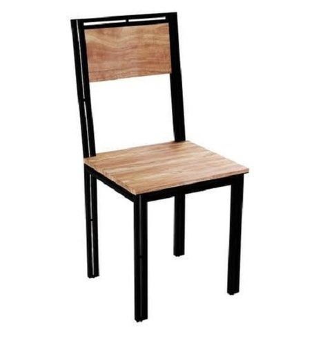 Brown Color Modern Wooden Metal Chair with 16 Inch Seating Height for Cafe