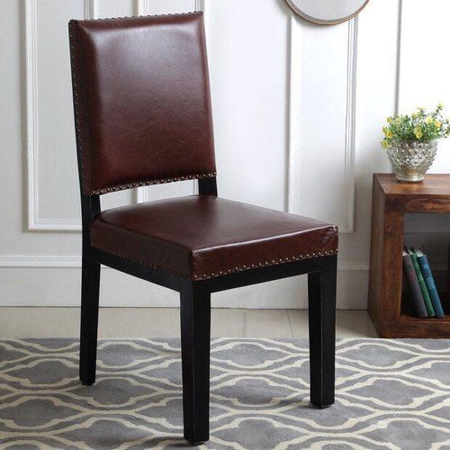 Brown Wooden Fabric Dining Chair with 14 Inch Seating Height for Home