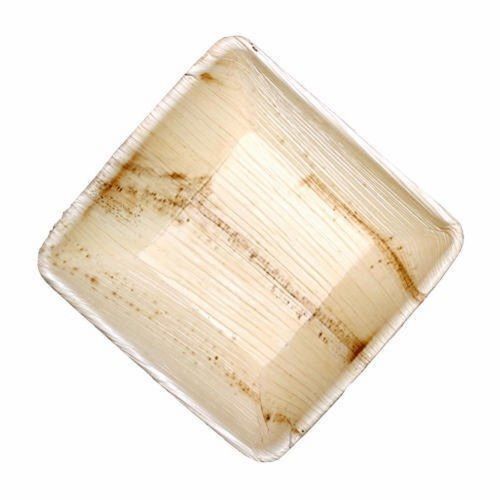 Disposable 5 Inch Square Microwave Safe Areca Leaf Bowls For Food, Snack Application: Parties