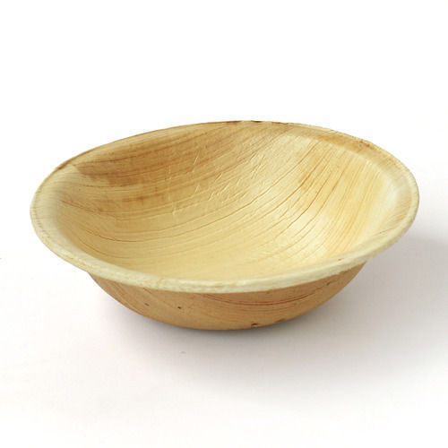 Brown Plain Round Shape Areca Leaf Bowls In 3.5 Inch In Size