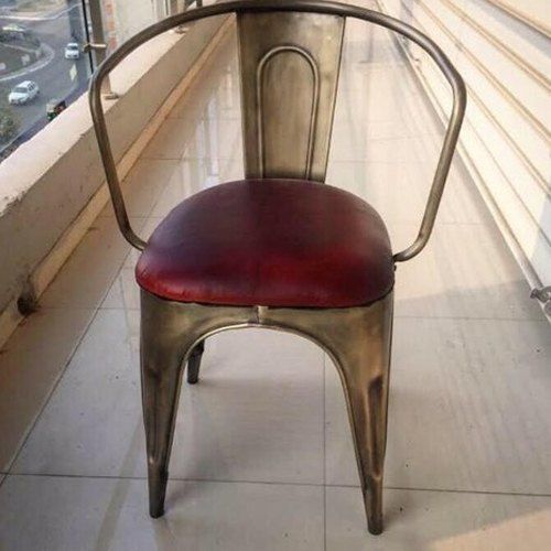 Powder Coated Designer Metal Chair with 16 Inch Seating Height for Cafe