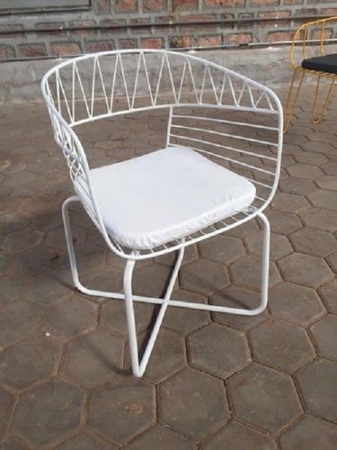 White Color Metal Cafeteria Chair with 16 Inch Seating Height for Restaurant and Cafe