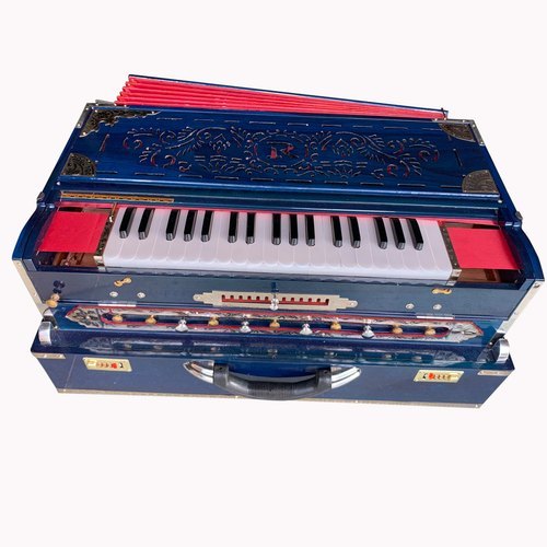 Harmonium - Teak Wood Material, 37 Keys, 13 Scale, 11 Stop Knobs | Manual Power Source, Professional Singing Application, Brown Color, 15-18 kg Weight