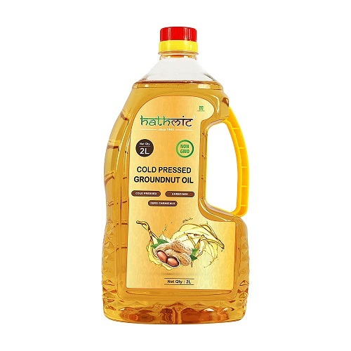 Organic Cold Pressed Groundnut Oil - 2 Litre, Low Fat Value, Long Shelf Life, Hygienically Packed, Tested for Health Benefits, Timely Delivery