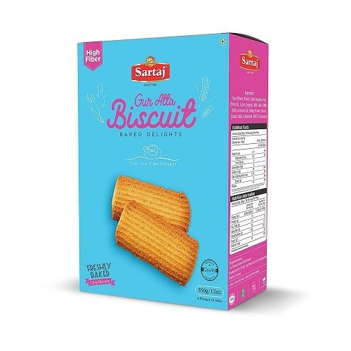 Sartaj Gur Atta Biscuits | Jaggery Whole Wheat Biscuits, 400g