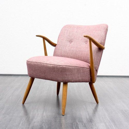 Sheesam Wood Single Seater Pink Color Wooden Armchair for Restaurant