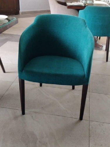 Standard Size Non Folded Single Seater Blue Color Iron Cafe Chair