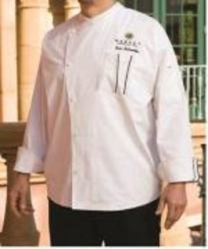 White Regular Fit Full Sleeves Skin Friendly Breathable Plain Chef Jacket