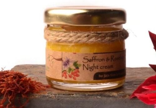 Safe To Use 100% Herbal No Paraben And Preservatives Saffron And Rosehip Night Cream