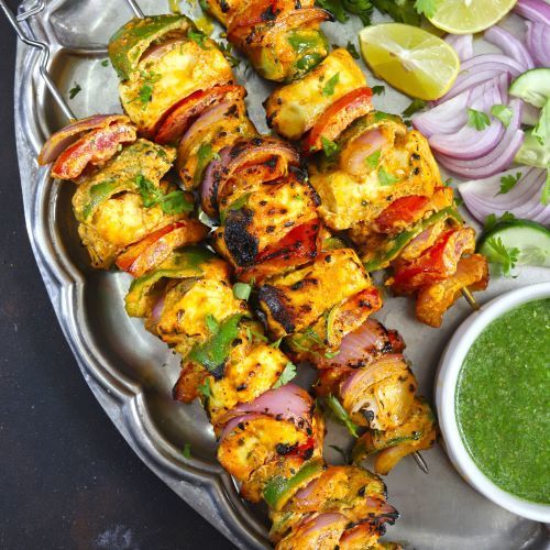 Frozen Ready To Eat Chicken Paneer Soya Achari Tikka