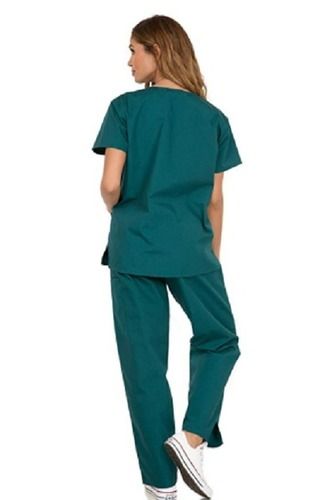 Torquise Ladies Half Sleeves Plain Woven Polyester Cotton Hospital Patient Apparel